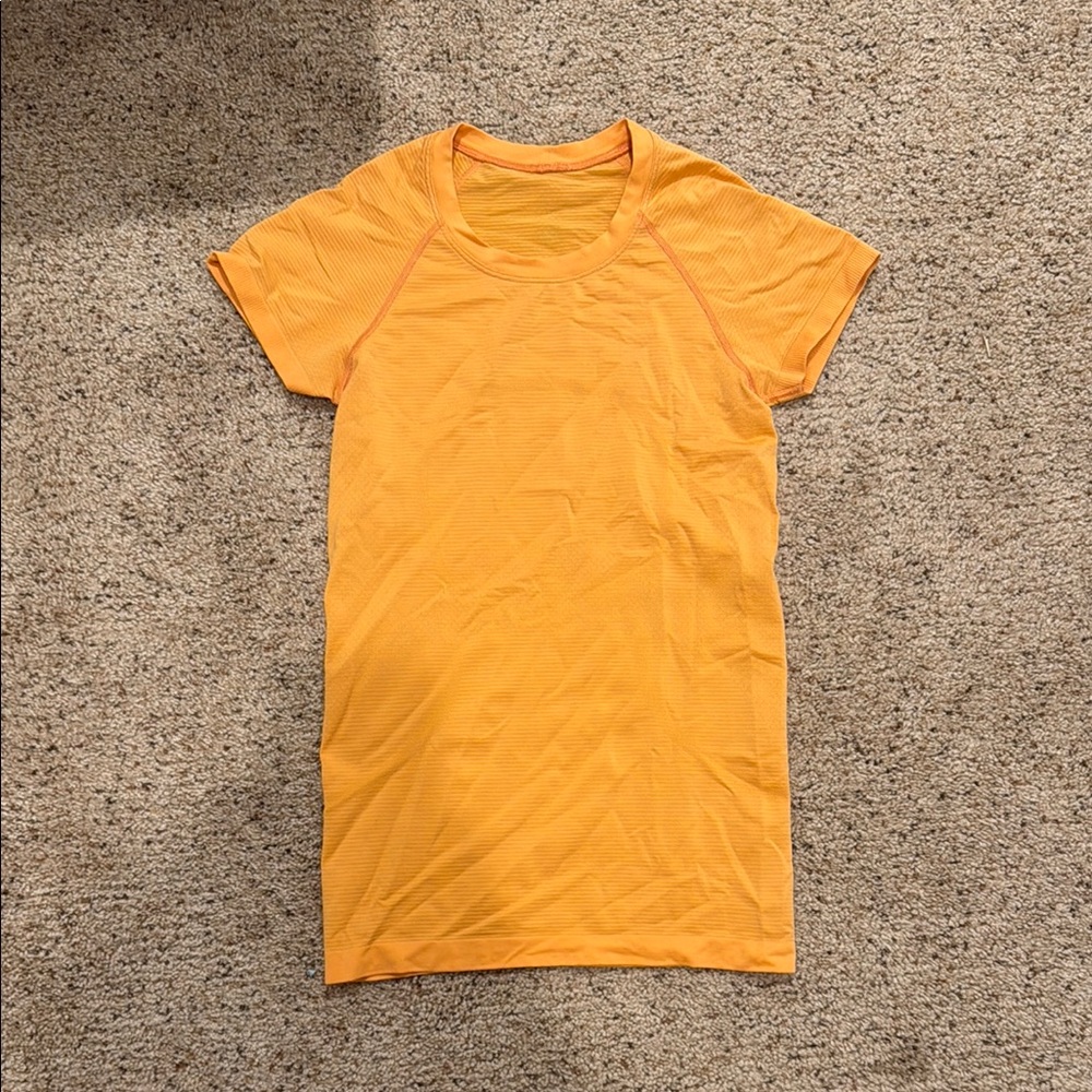 lululemon athletica Orange Short Sleeve Tee